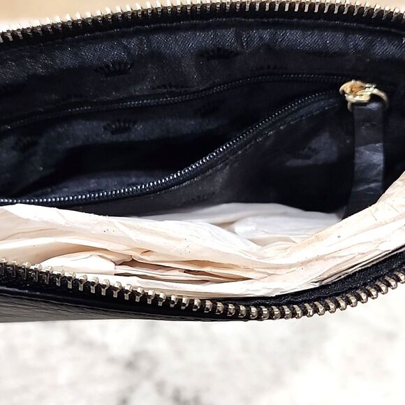 JUICY COUTURE Wristlet black Clutch Pebbled Leather nostalgic luxury Y2K Punk - Picture 5 of 10